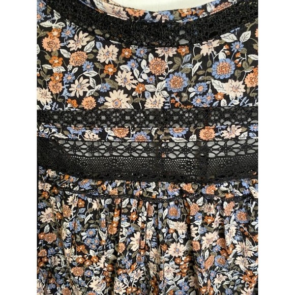 AMERICAN EAGLE Peasant Ditzy Floral Open Back Long Sleeve Crop Top Small - Picture 7 of 7